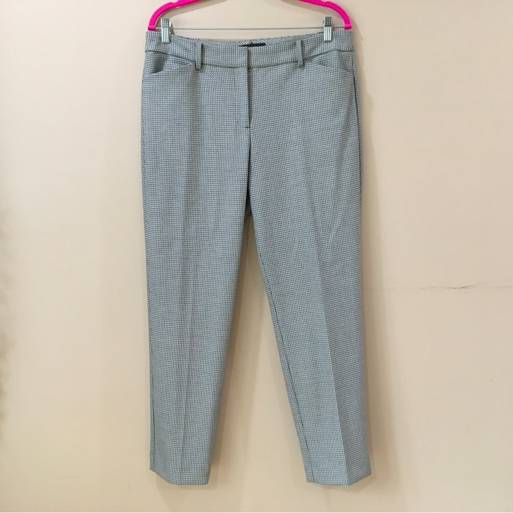 Talbots Hampshire Ankle Pants Size 10 White Black Straight Leg